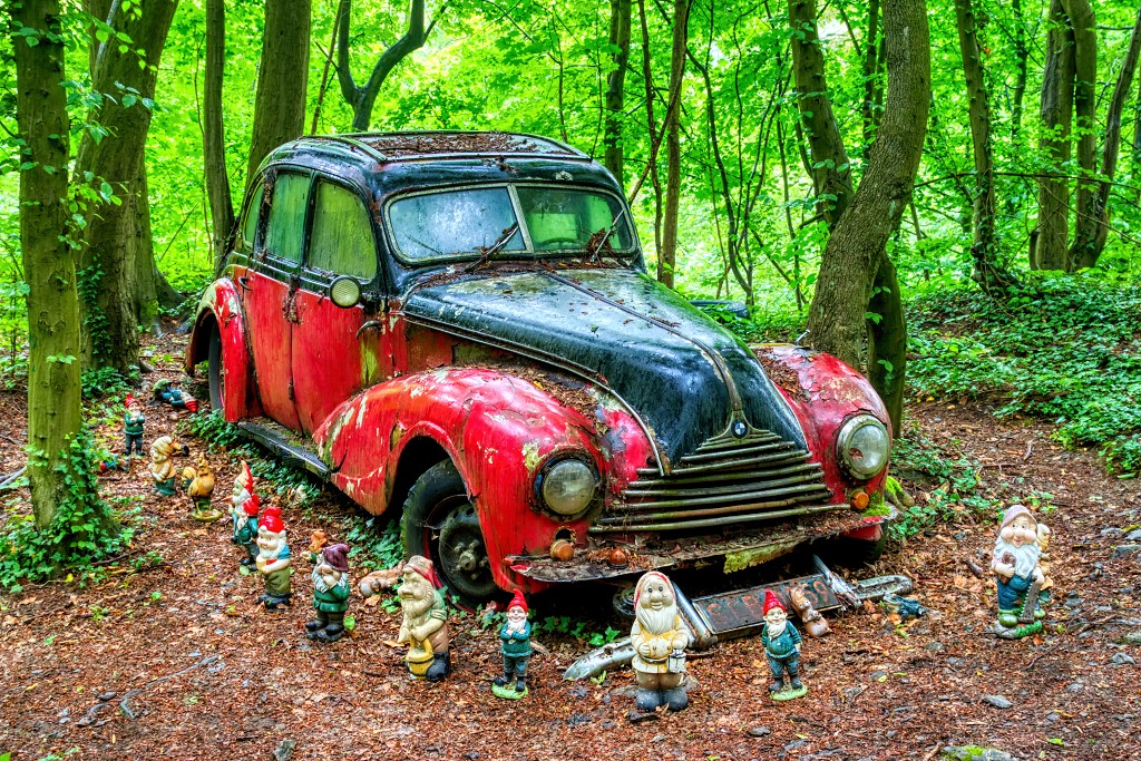 HDR Auto Skulpturen Park museum Neandertal oldtimer urbex decay abandoned derelict abandonne Michael Fröhlich froehlich Duitsland deutschland kunst art